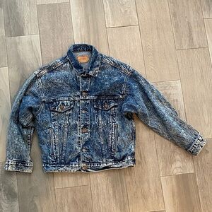 Levi’s Strauss & Co. Vintage style Acid Washed Stylish Denim Bomber Jacket